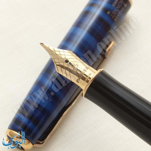 قلم رحبر ريشة سائل  PARKER SONNET LAQ BLUE