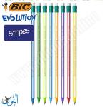 12 قلم رصاص مع ممحاة BIC STRIPES