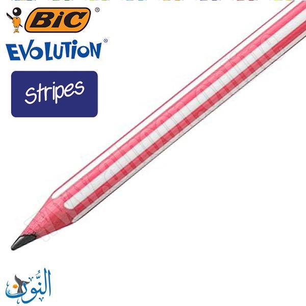 12 قلم رصاص مع ممحاة BIC STRIPES