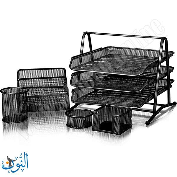 طقم مكتب معدني 5 قطع طبق ثلاثي