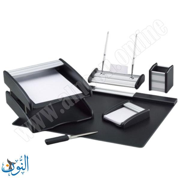 طقم مكتب مدير 6 قطع أسود و فضي