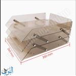 طبق وثائق بلاستيك ثلاثي متحرك