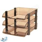 حامل مستندات بلاستيك ثلاث طبقات ثابتة