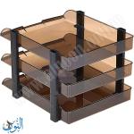 حامل مستندات بلاستيك ثلاث طبقات ثابتة