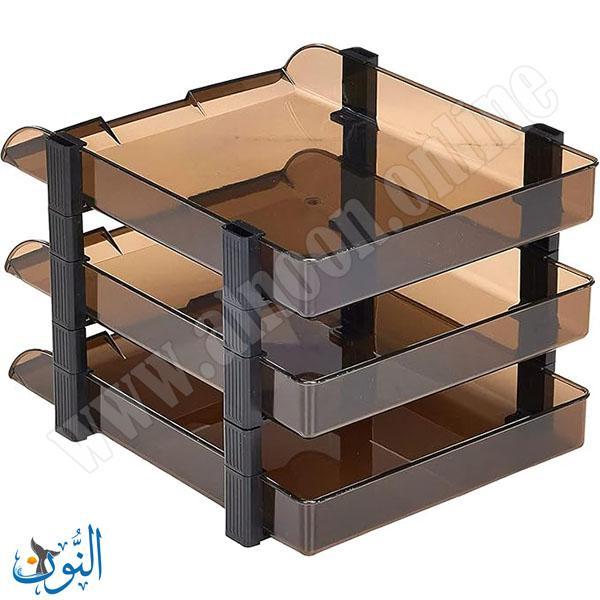 حامل مستندات بلاستيك ثلاث طبقات ثابتة