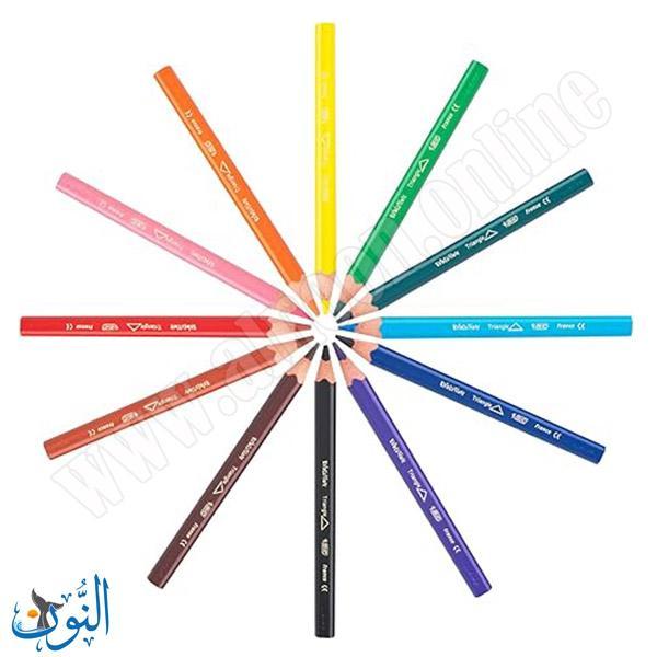 الوان خشب عملاق 12 لون BIC TRIANGLE