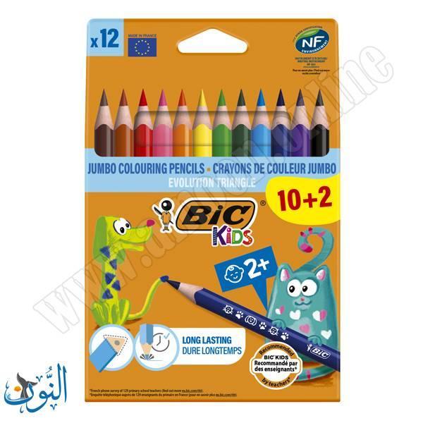 الوان خشب عملاق 12 لون BIC TRIANGLE