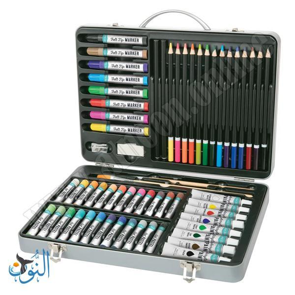 طقم الوان 60 قطعة في حقيبة معدنية Art Star