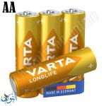 4 بطاريات AA VARTA LONGLIFE LR6 MN1500