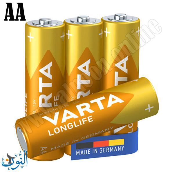 4 بطاريات AA VARTA LONGLIFE LR6 MN1500