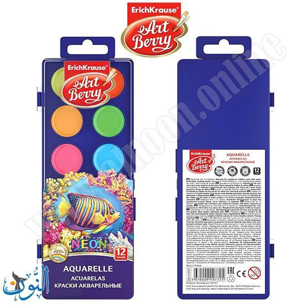 الوان مائية 12 لون مضيء اقراص  ErichKrause NEON 41727