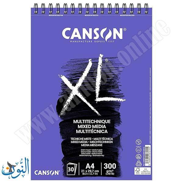 دفتر رسم 300 غم 30 ورقة CANSON XL A4