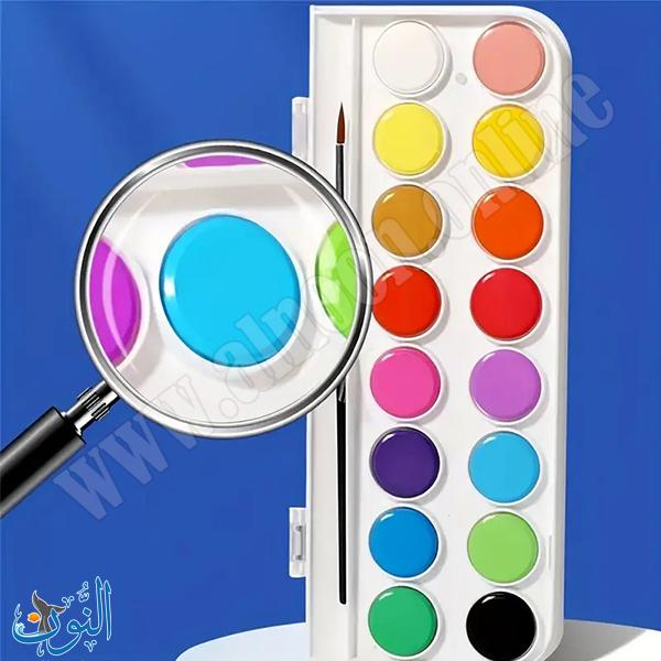 الوان مائية صلبة مع فرشاة ماريس