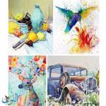 طقم الوان مائية شفافة صلبة مع ادوات ماريس