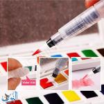 طقم الوان مائية شفافة صلبة مع ادوات ماريس