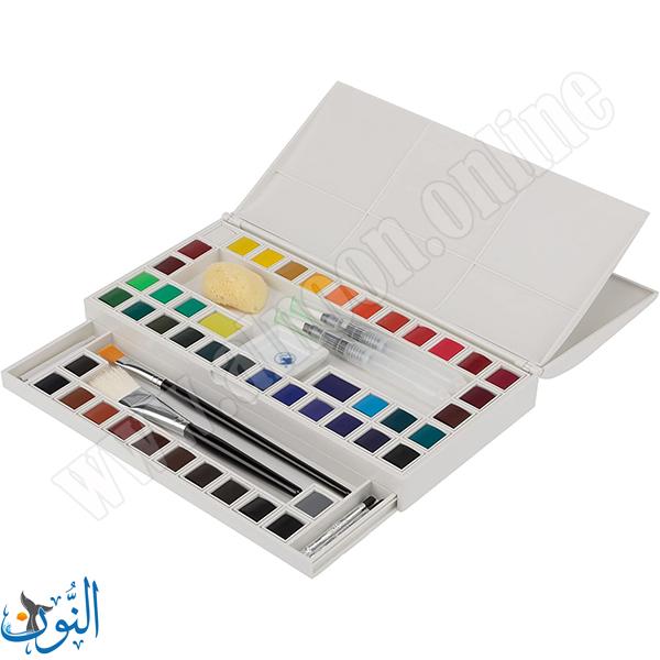 طقم الوان مائية شفافة صلبة مع ادوات ماريس