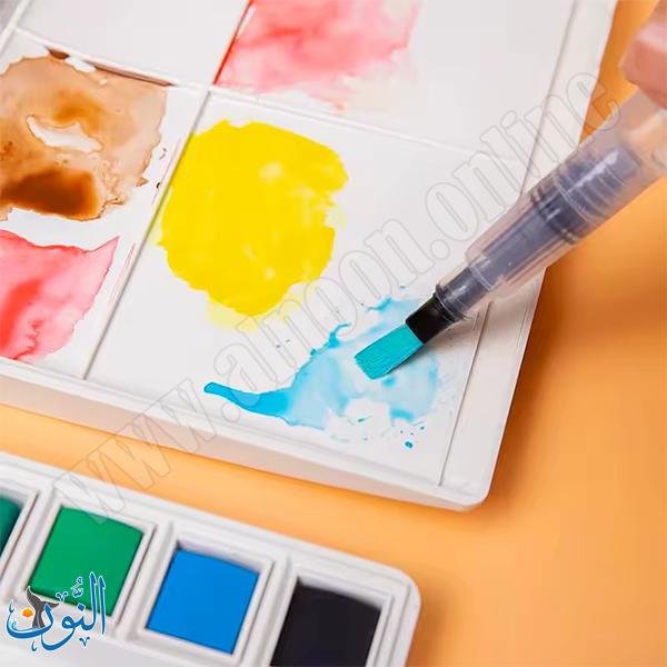 طقم الوان مائية شفافة صلبة مع ادوات ماريس
